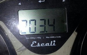 Yes that is a picture of my current weight because I am so excited just how close I am to being under 200 lbs!!!! 