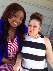 THis is one of my closest friends Rosaunda and I at my nieces graduation party. It is absolutely normal for me to act up when in her presence. 